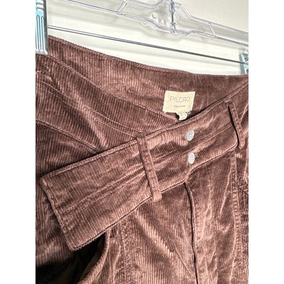 Early 2000s Pilcro Brown Corduroy Midi Skirt Preppy Fall Winter US 14 - Picture 6 of 11